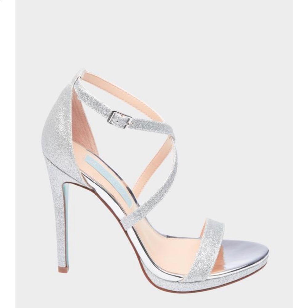 Betsy Johnson Silver Glitter heels